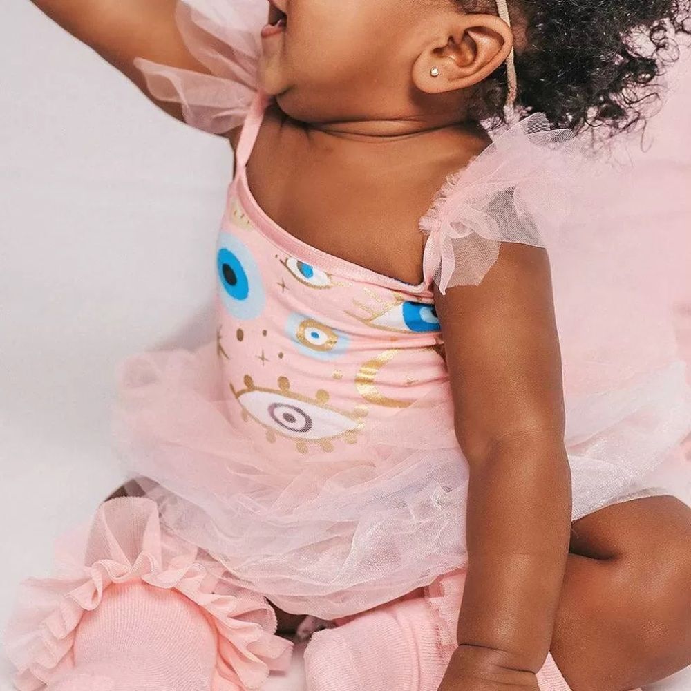 NWT POSH PEANUT FIONA TULLE BODYSUIT WITH MATCHING SOCKS 18/24M - Picture 6 of 12